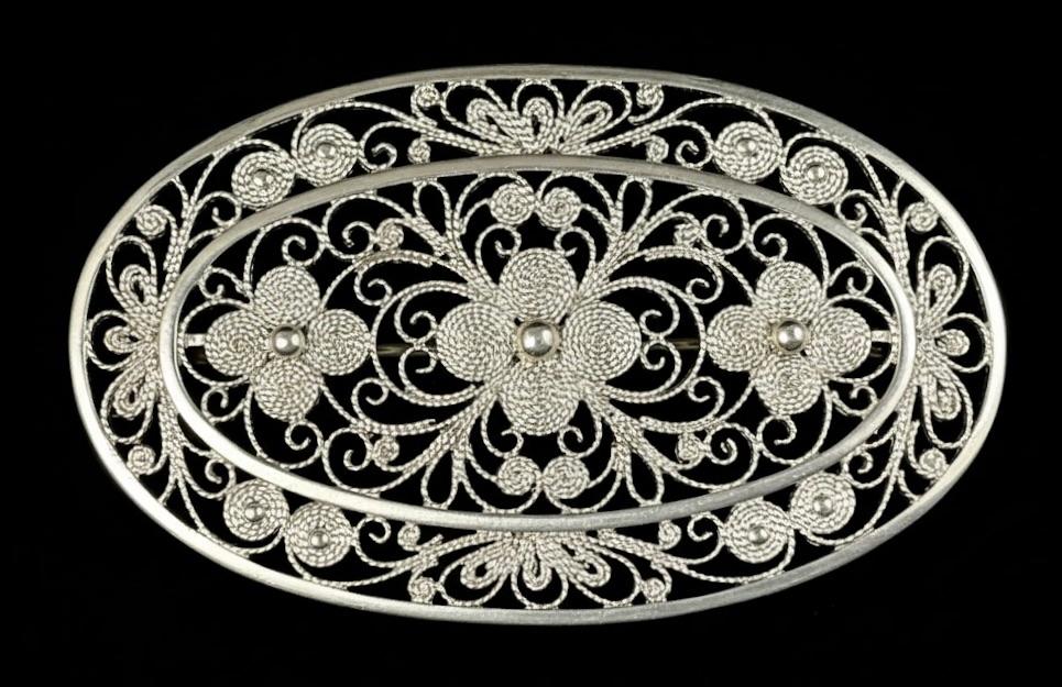 Zestaw 3 broszek i wisior ze srebra