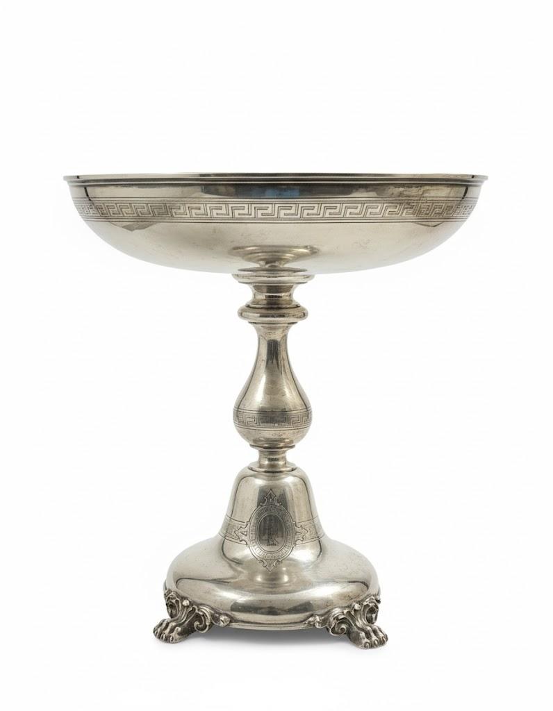 Srebrna patera stojąca na 4 lwich łapach, Wagner Berlin