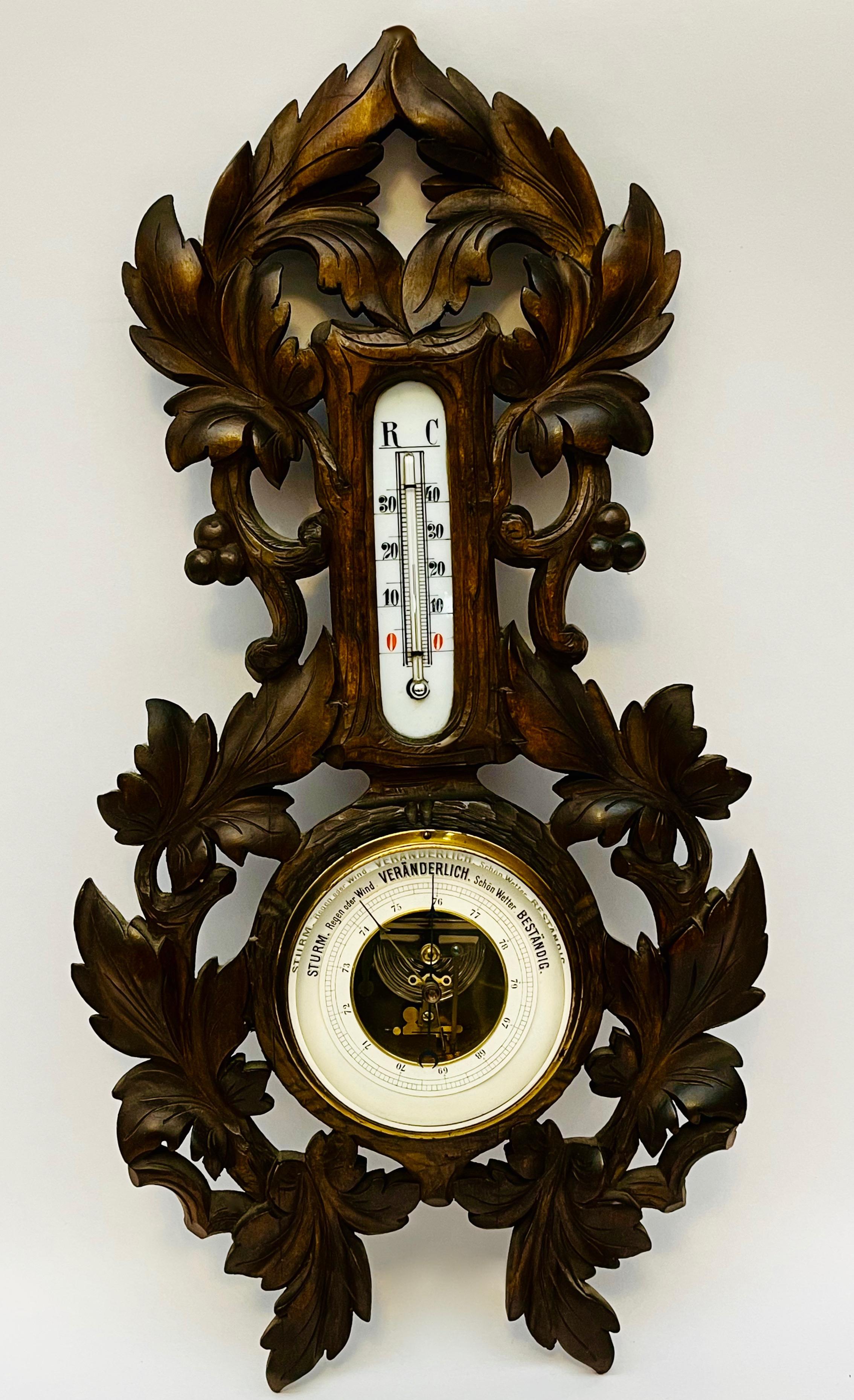 Dekoracyjny barometr ścienny z termometrem