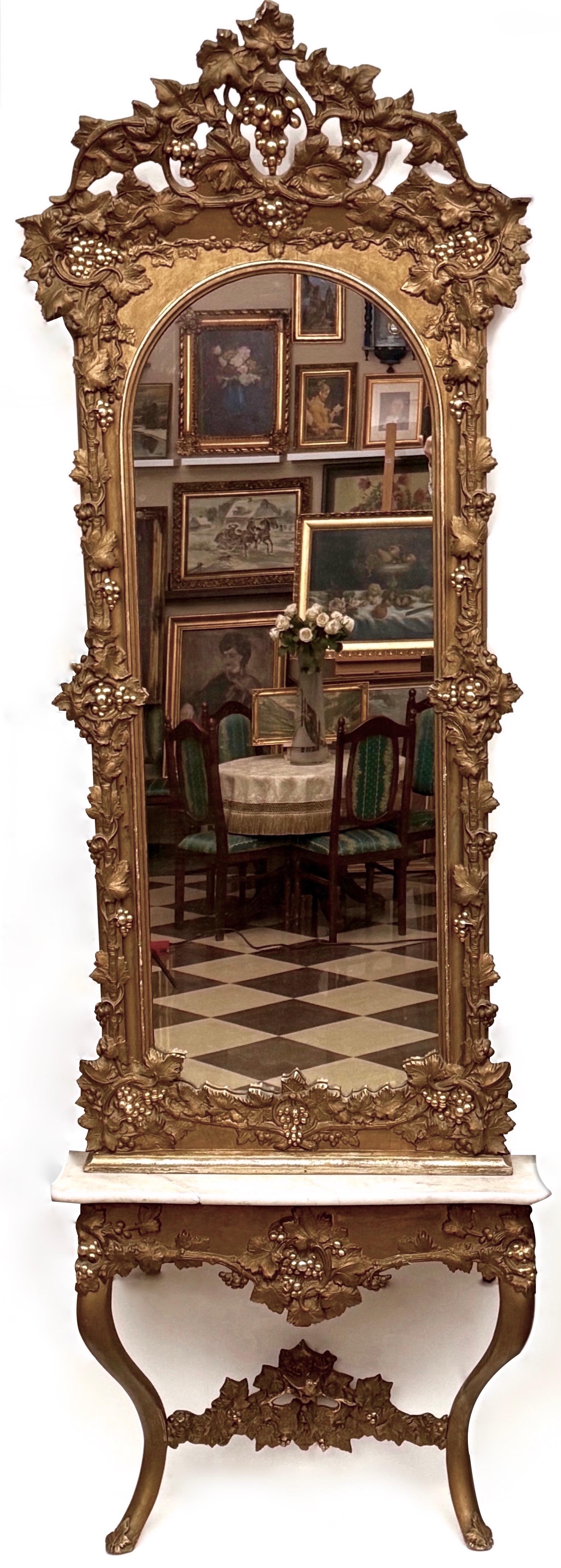 Dekoracyjne lustro z konsolą