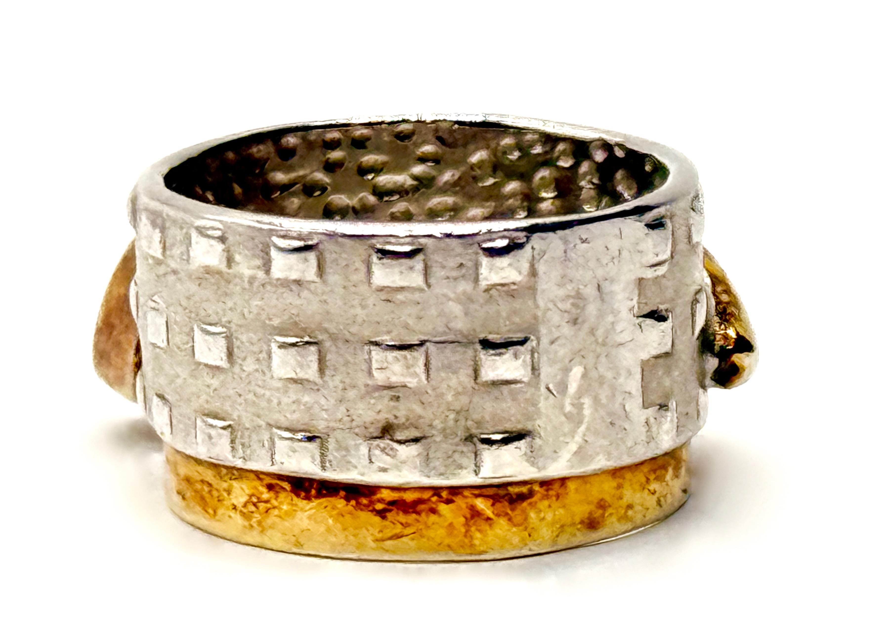 German Kabirski , Srebrny złocony  pierścionek