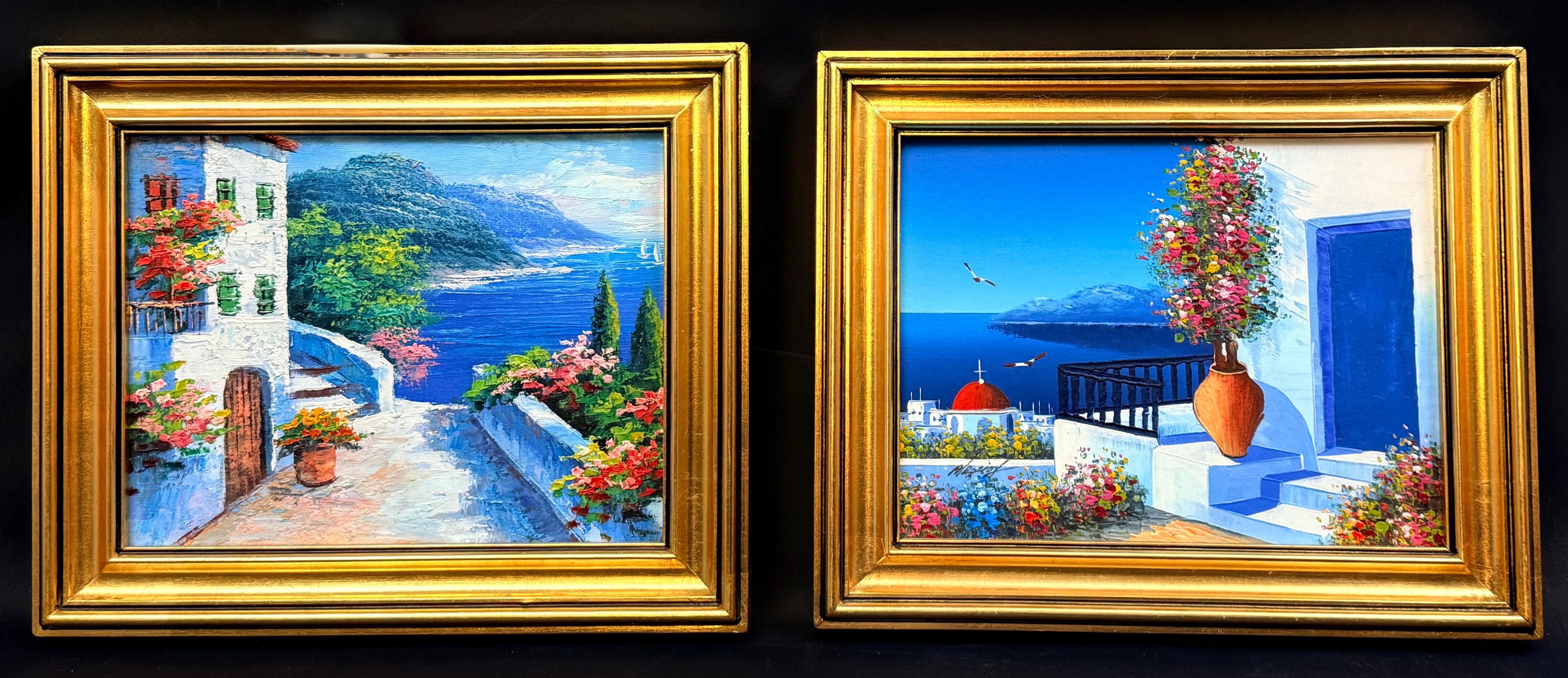 MN, Zestaw 2 obrazów ''Pejzaż śródziemnomorski''