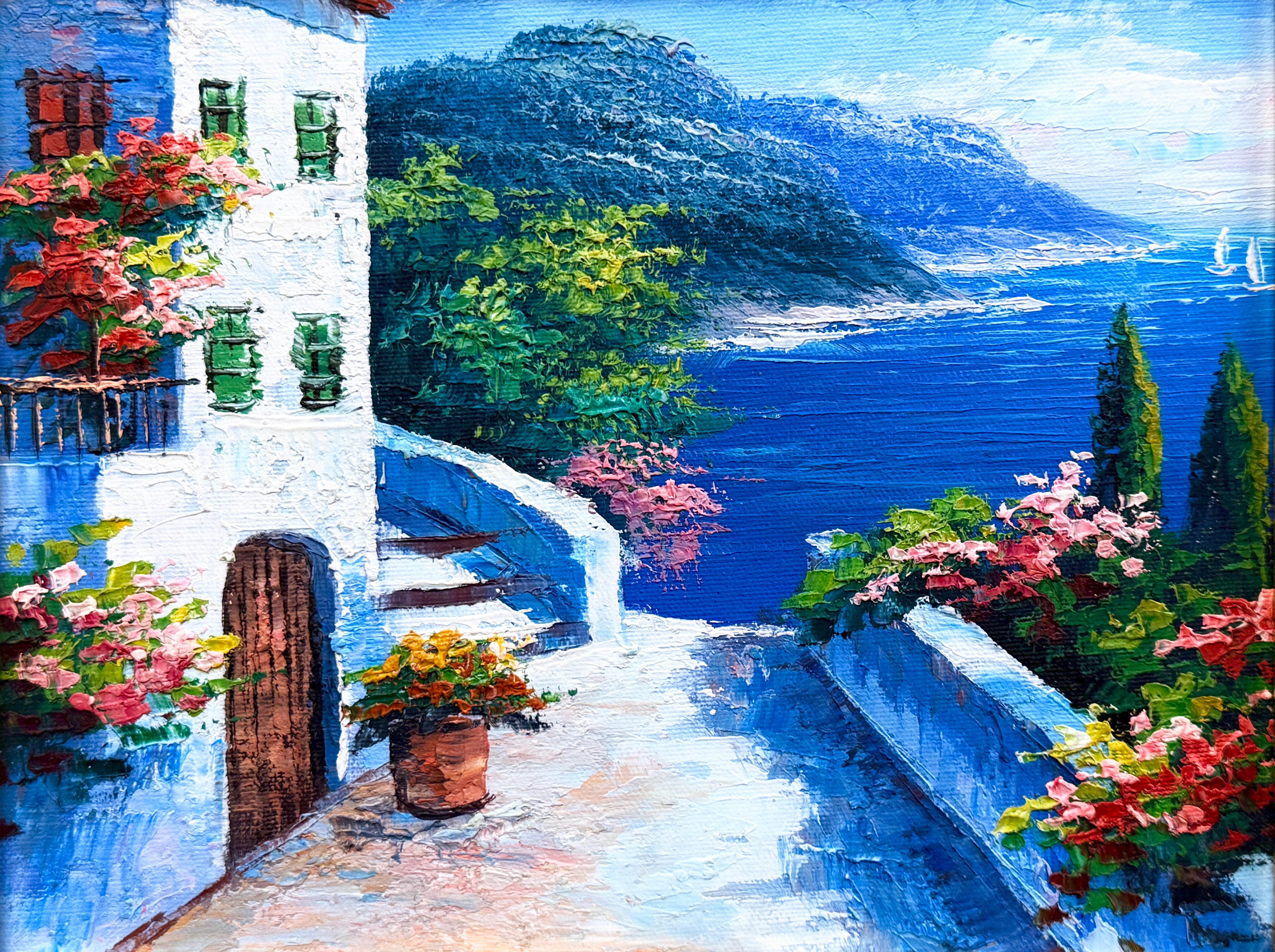 MN, Zestaw 2 obrazów ''Pejzaż śródziemnomorski''