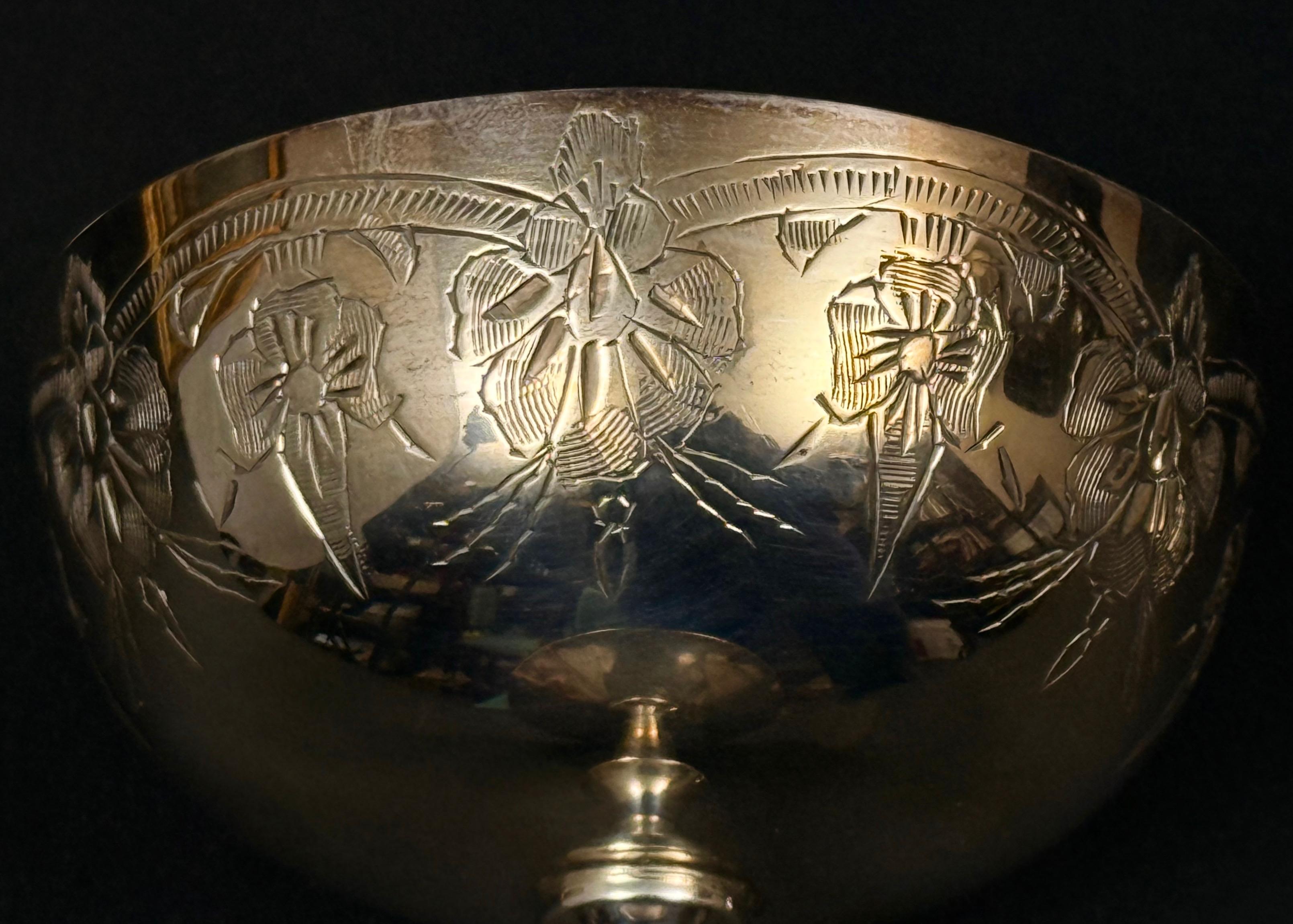 Srebrzony zestaw pucharków do lodów- 5 sztuk