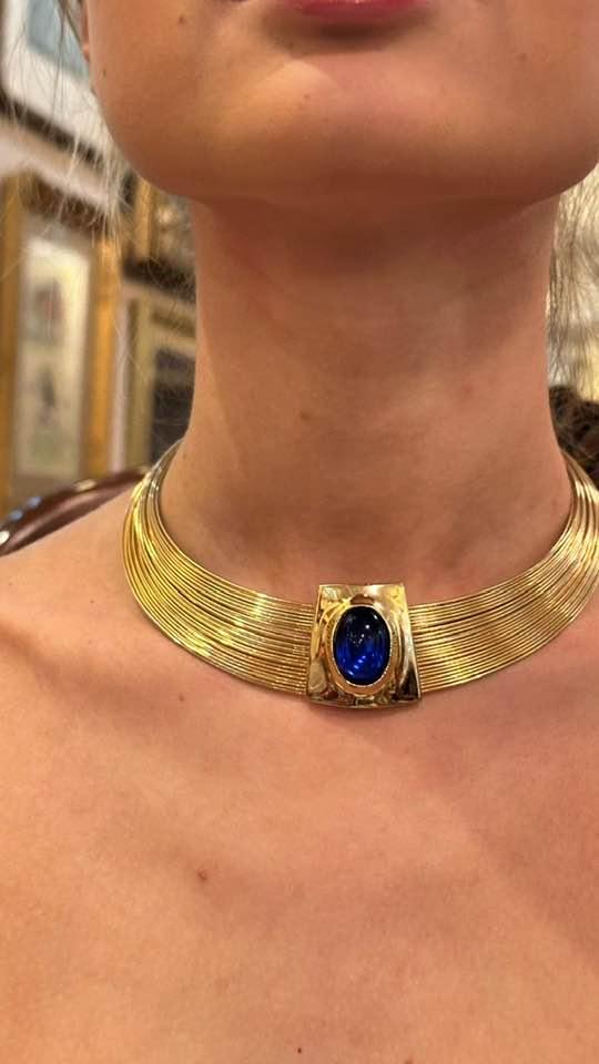 Zestaw złoconej biżuterii - naszyjnik z bransoletą