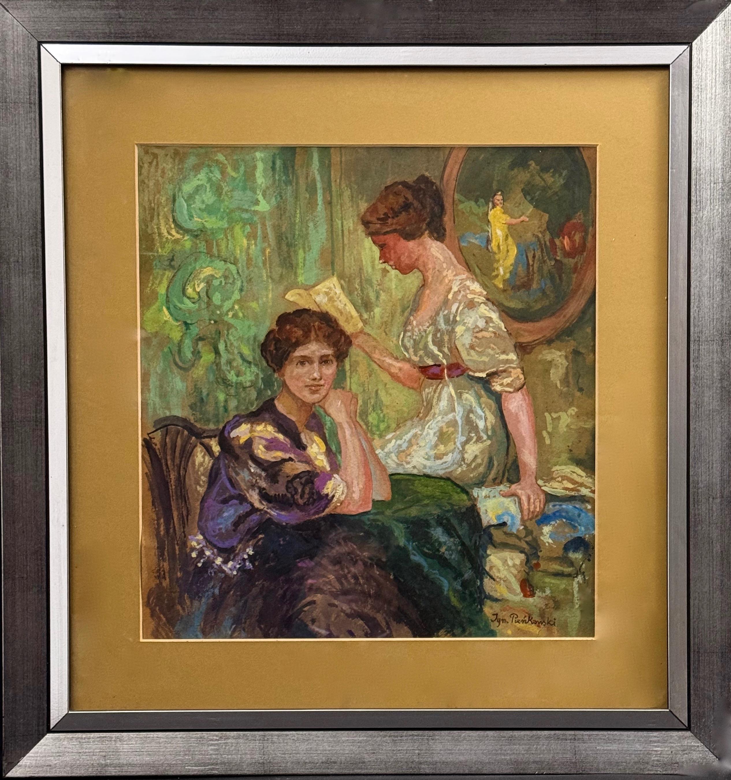 Nieustalony malarz, ''Portret dwóch kobiet w salonie''