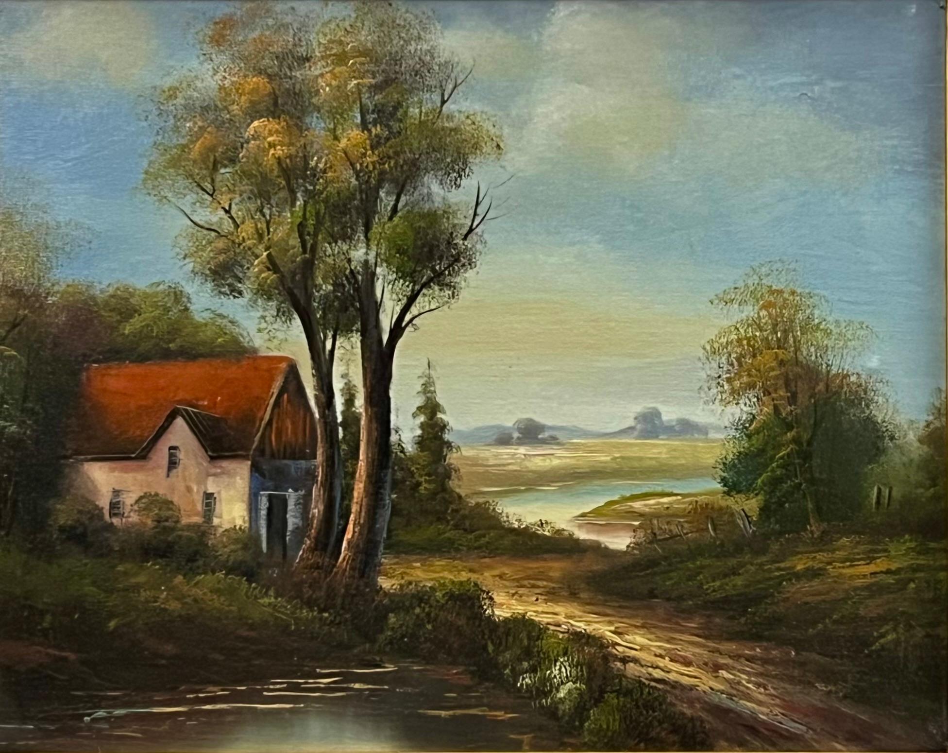 Nieustalony malarz, ''Pejzaż z domem pośród stawów''