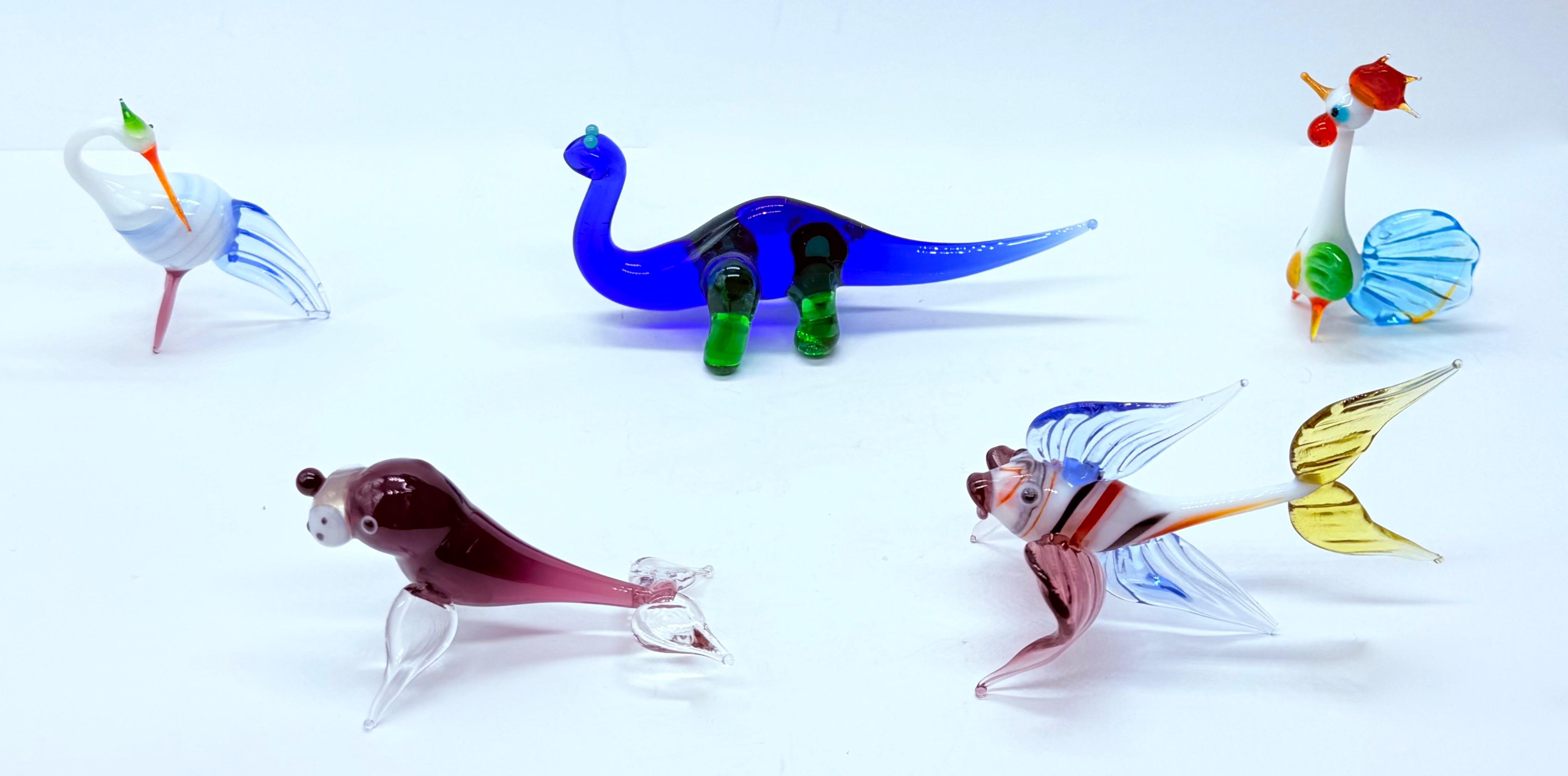 Zestaw szklanych miniatur -5 sztuk