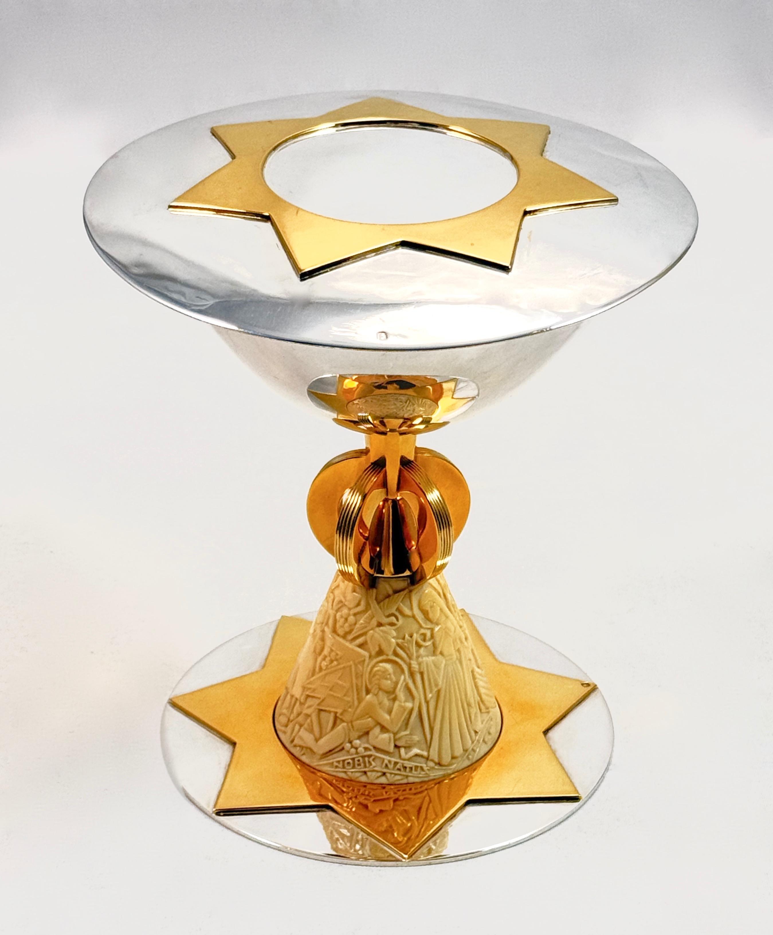 Srebrny kielich z pateną , masa łączna 1305 g