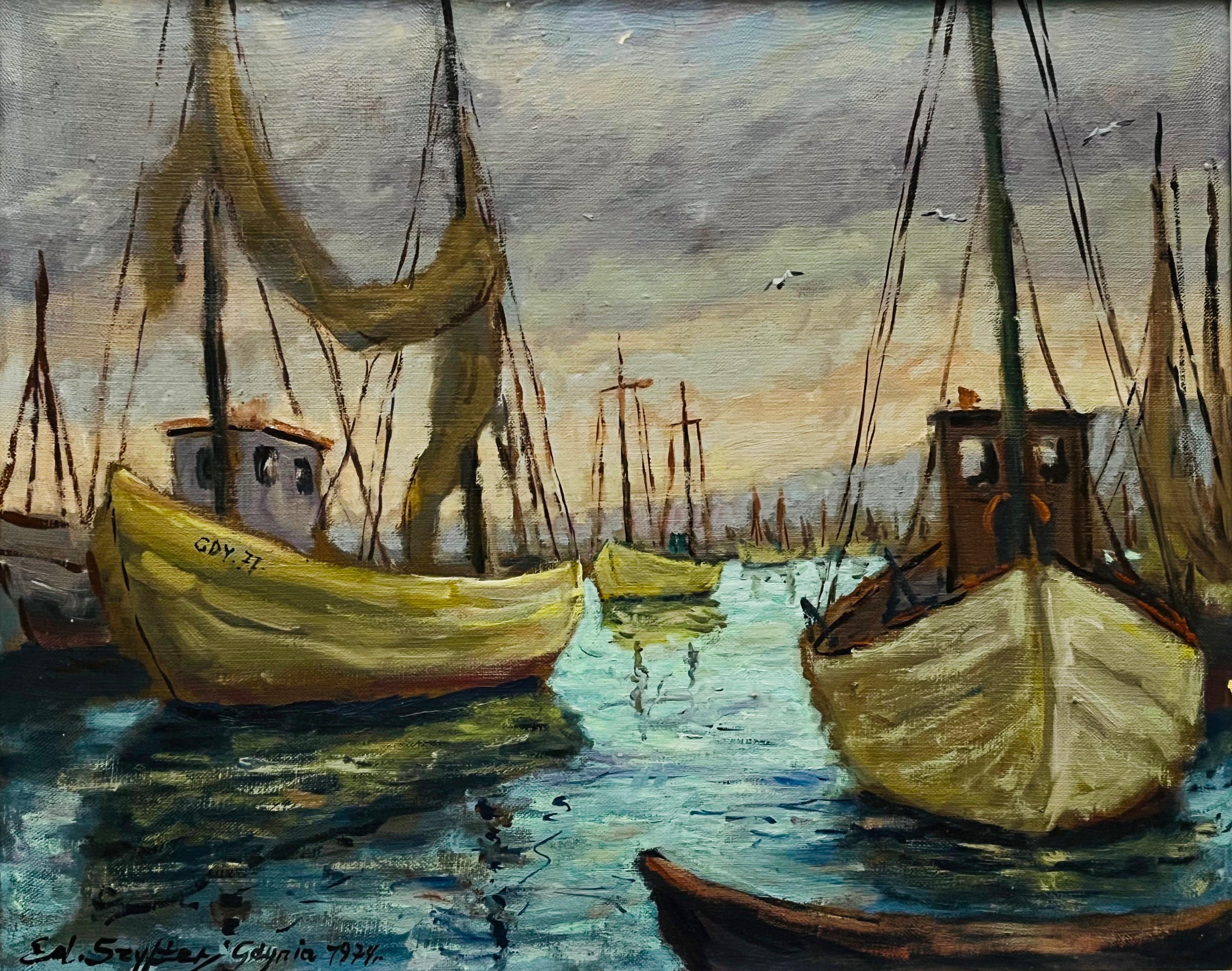 Edmund Szyfter(1907-1993),''Kutry rybackie w Gdyni''