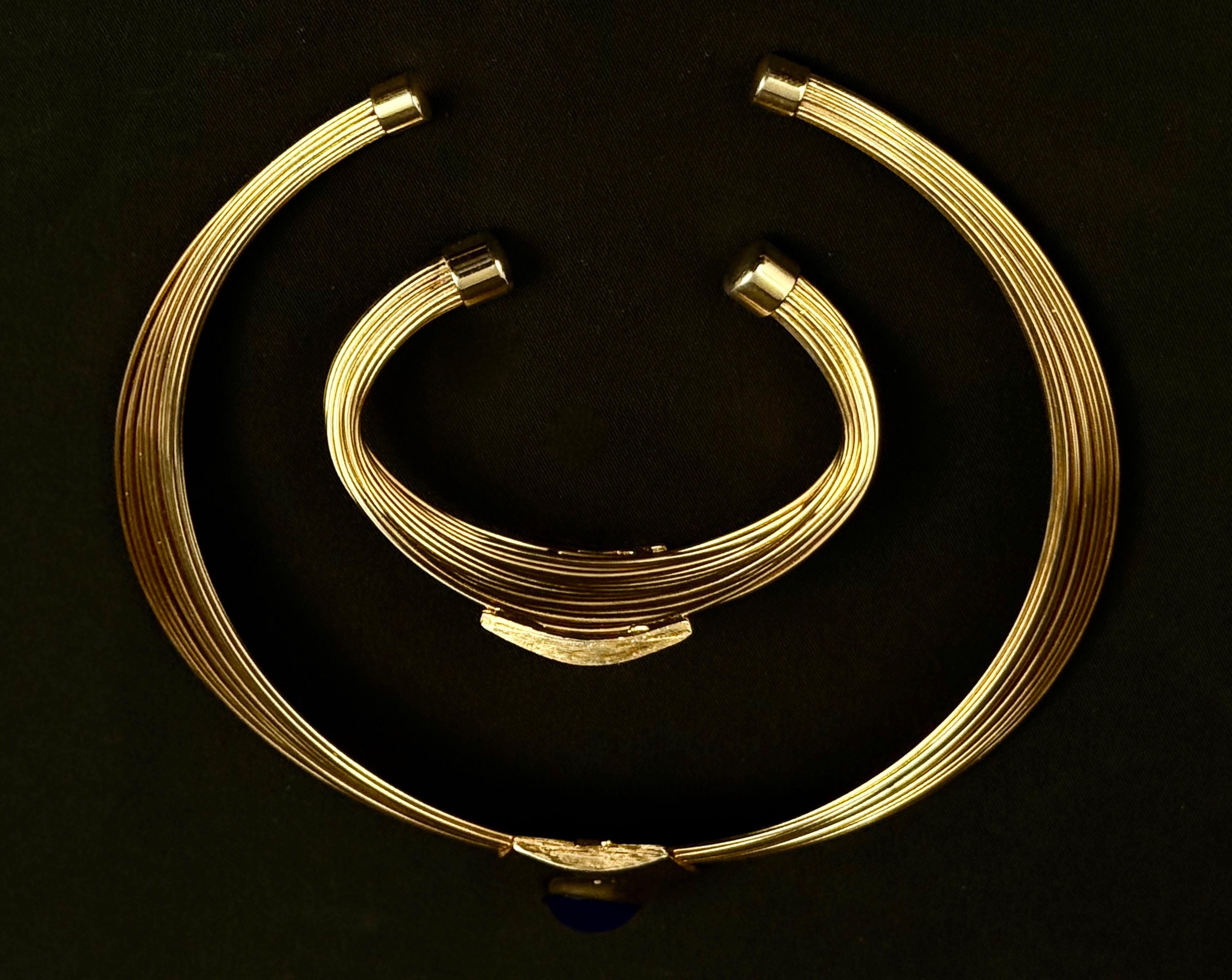 Zestaw złoconej biżuterii - naszyjnik z bransoletą