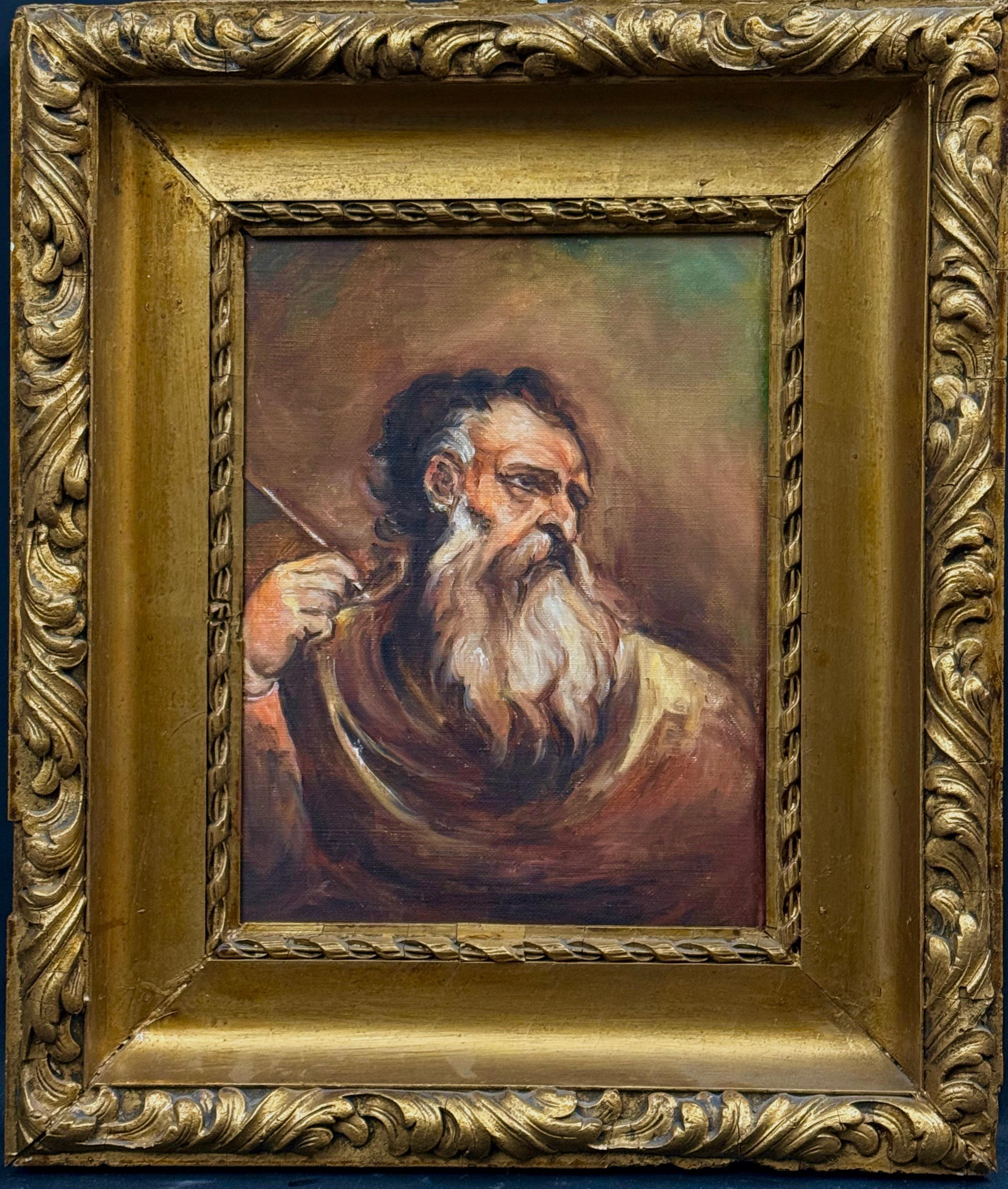 Ozdobna rama z portretem brodatego mężczyzny