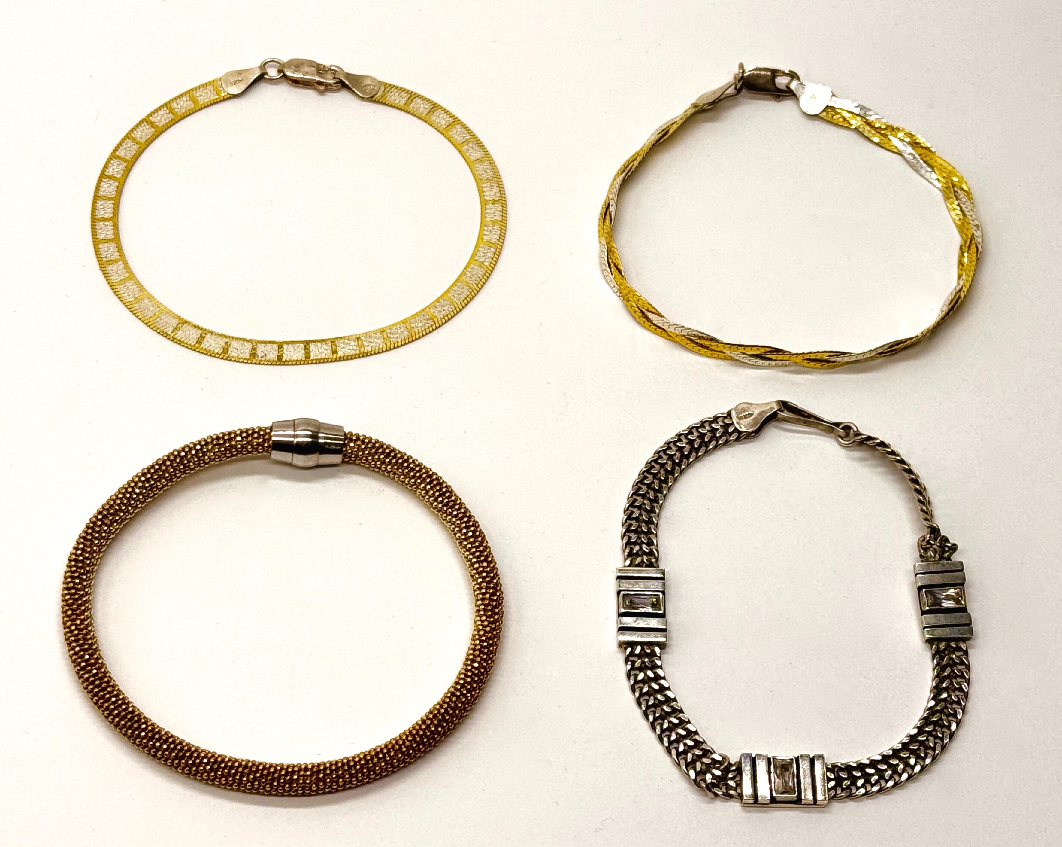 Srebrne bransolety -4 sztuki