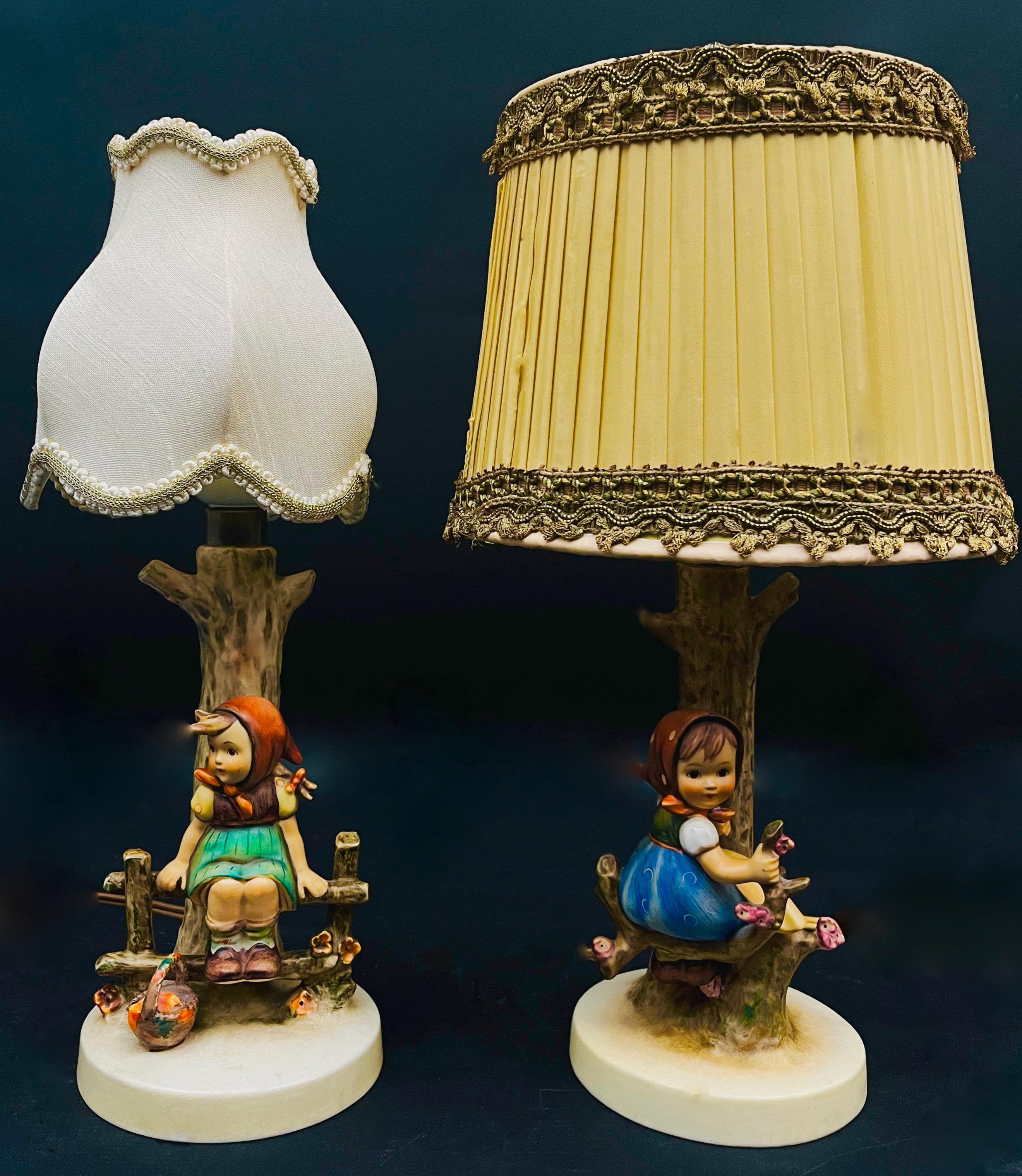 Hummel Goebel , Kolekcjonerski zestaw 2 lampek nocnych z kloszami