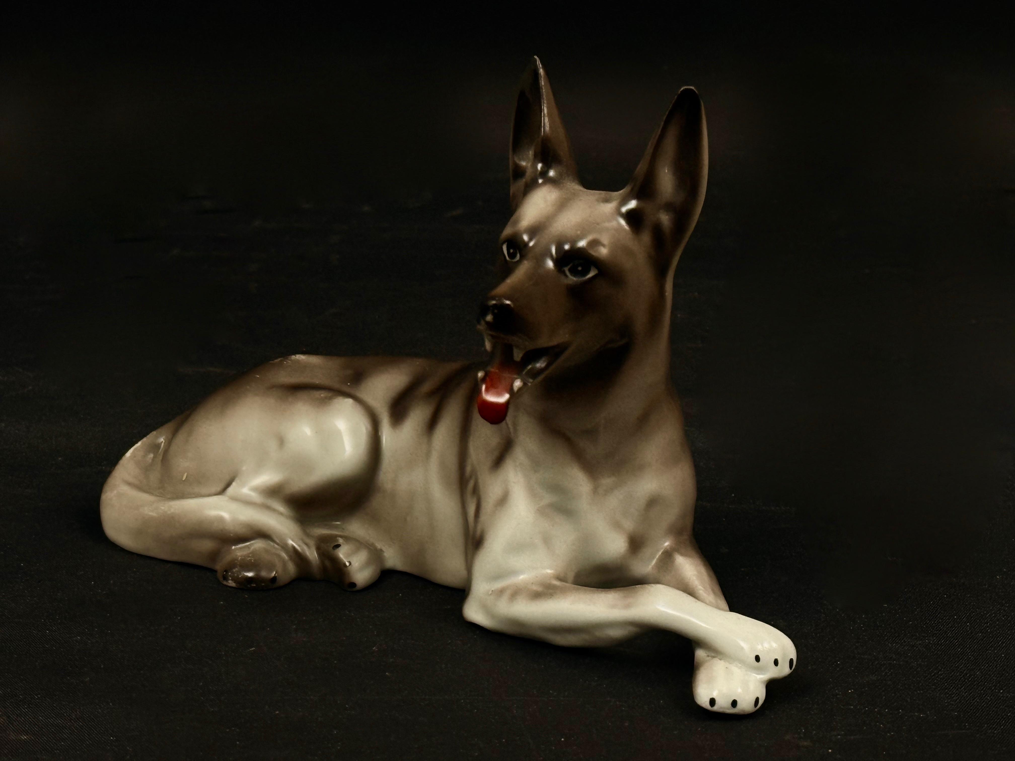 Zestaw 3 psów z porcelany