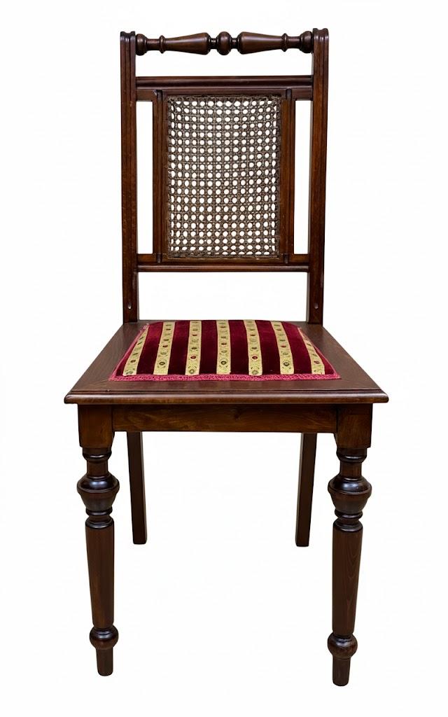 Salonowe krzesło tapicerowane z rafią