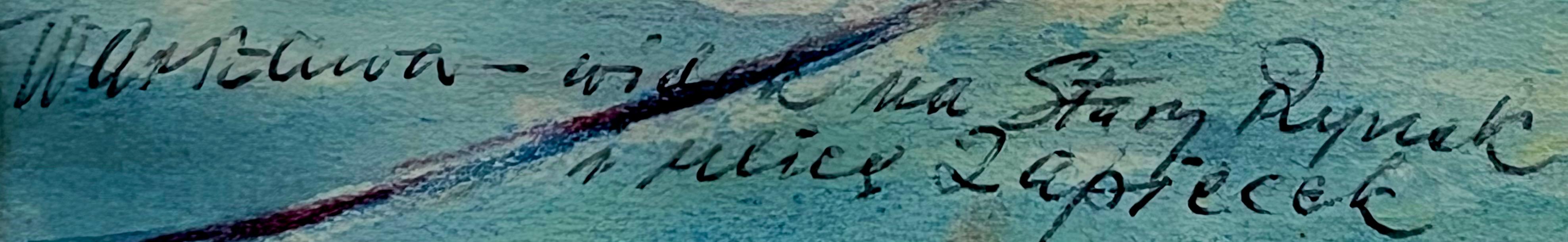 Wacław Skowroński,''Warszawa -widok na Stary Rynek i ulicę Zapiecek''