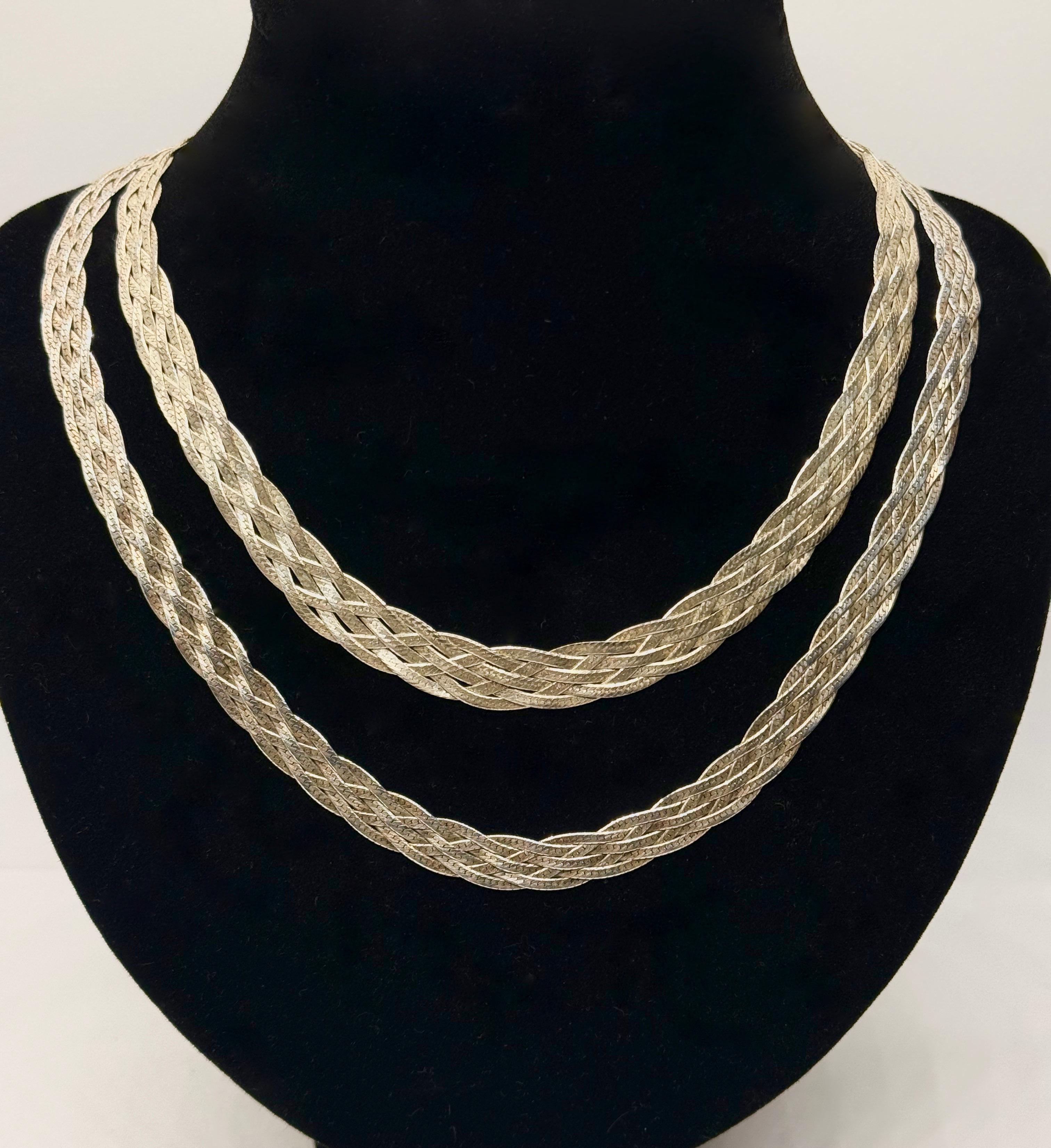 Srebrne naszyjniki- 2 sztuki