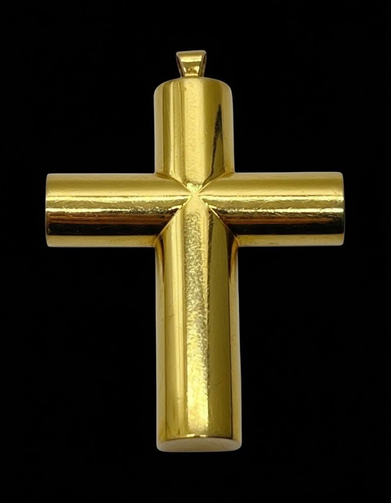 Złoty krzyż ze złotą zawieszką , masa łączna 14,6 g