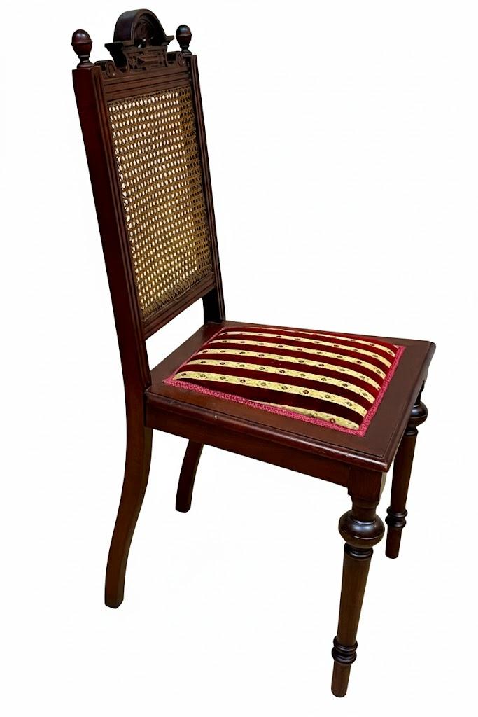 Salonowe krzesło tapicerowane z rafią