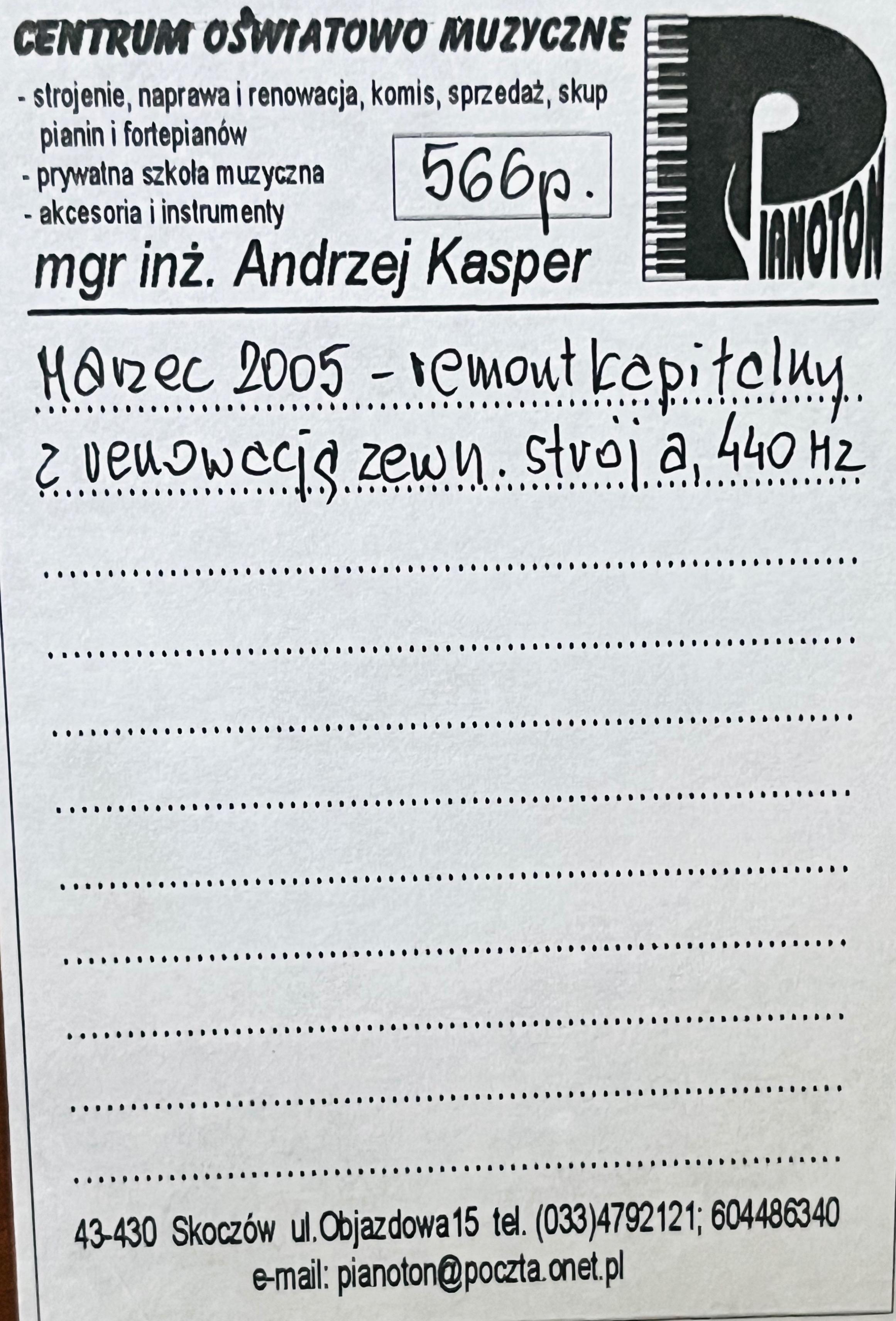 Dekoracyjne pianino salonowe sygn. Wilhelm Emmer