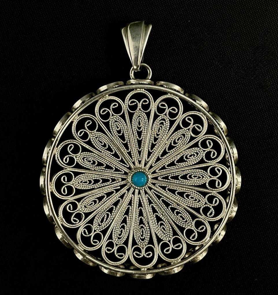 Zestaw 3 broszek i wisior ze srebra