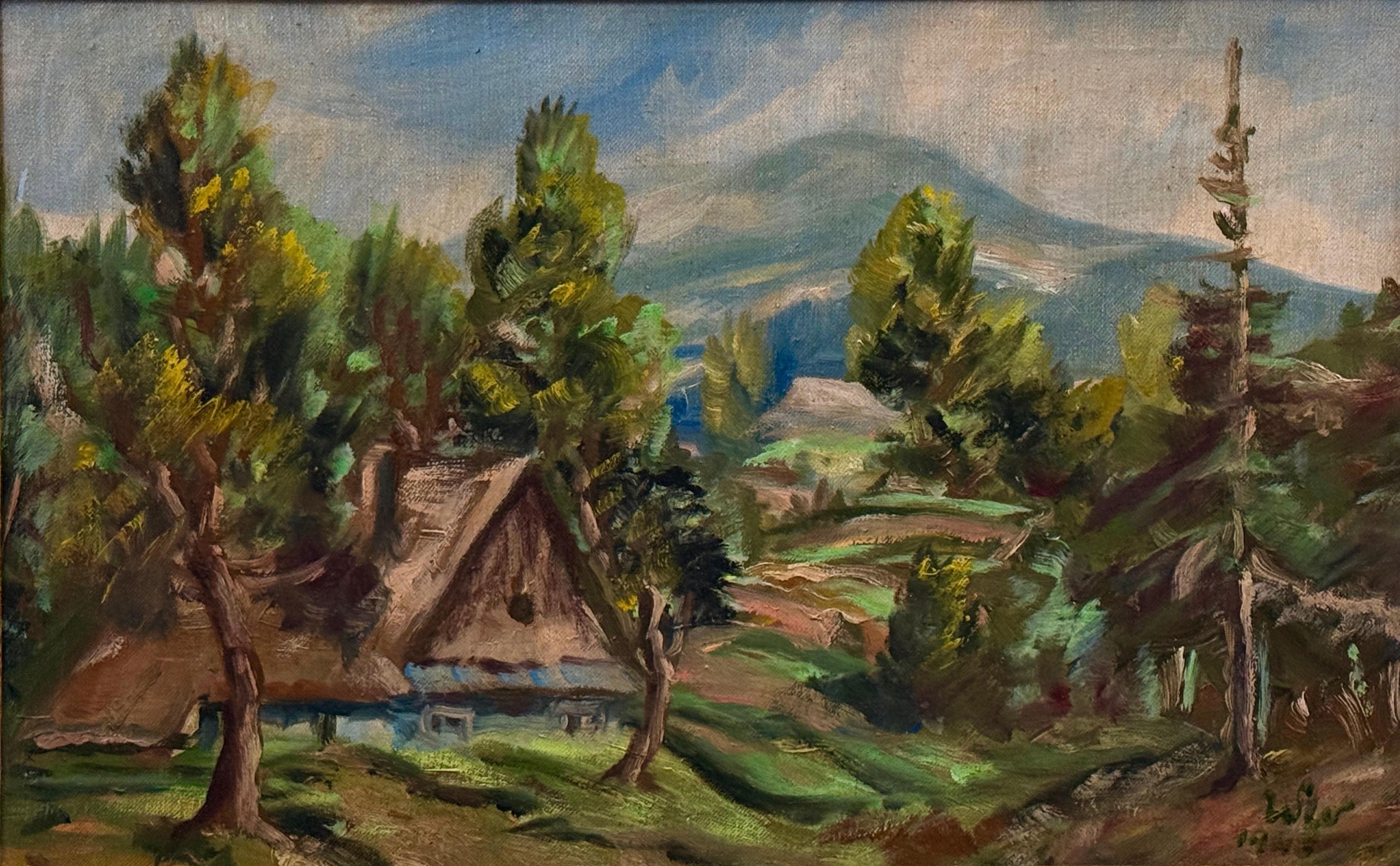 Nieustalony malarz, ''Górski pejzaż z chatą''