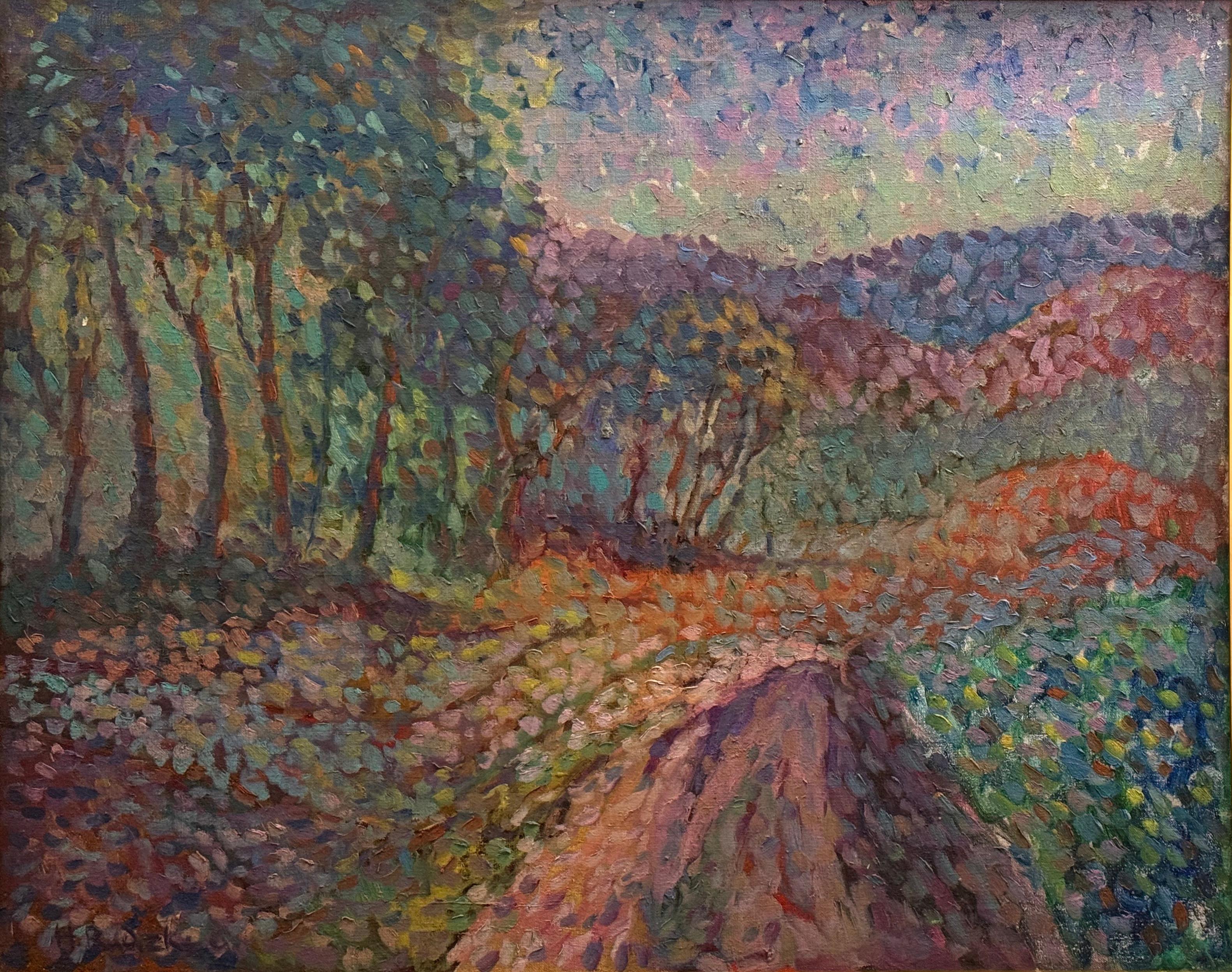 Nieustalony malarz ''Leśny pejzaż z drogą''