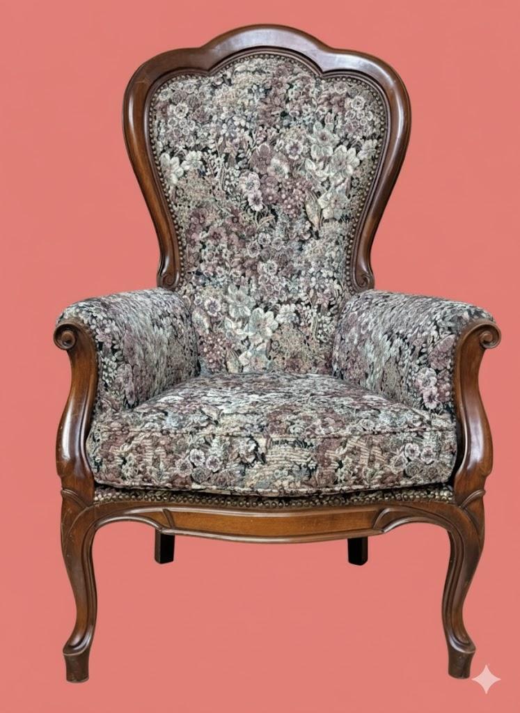 Salonowy fotel w stylu Ludwika Filipa