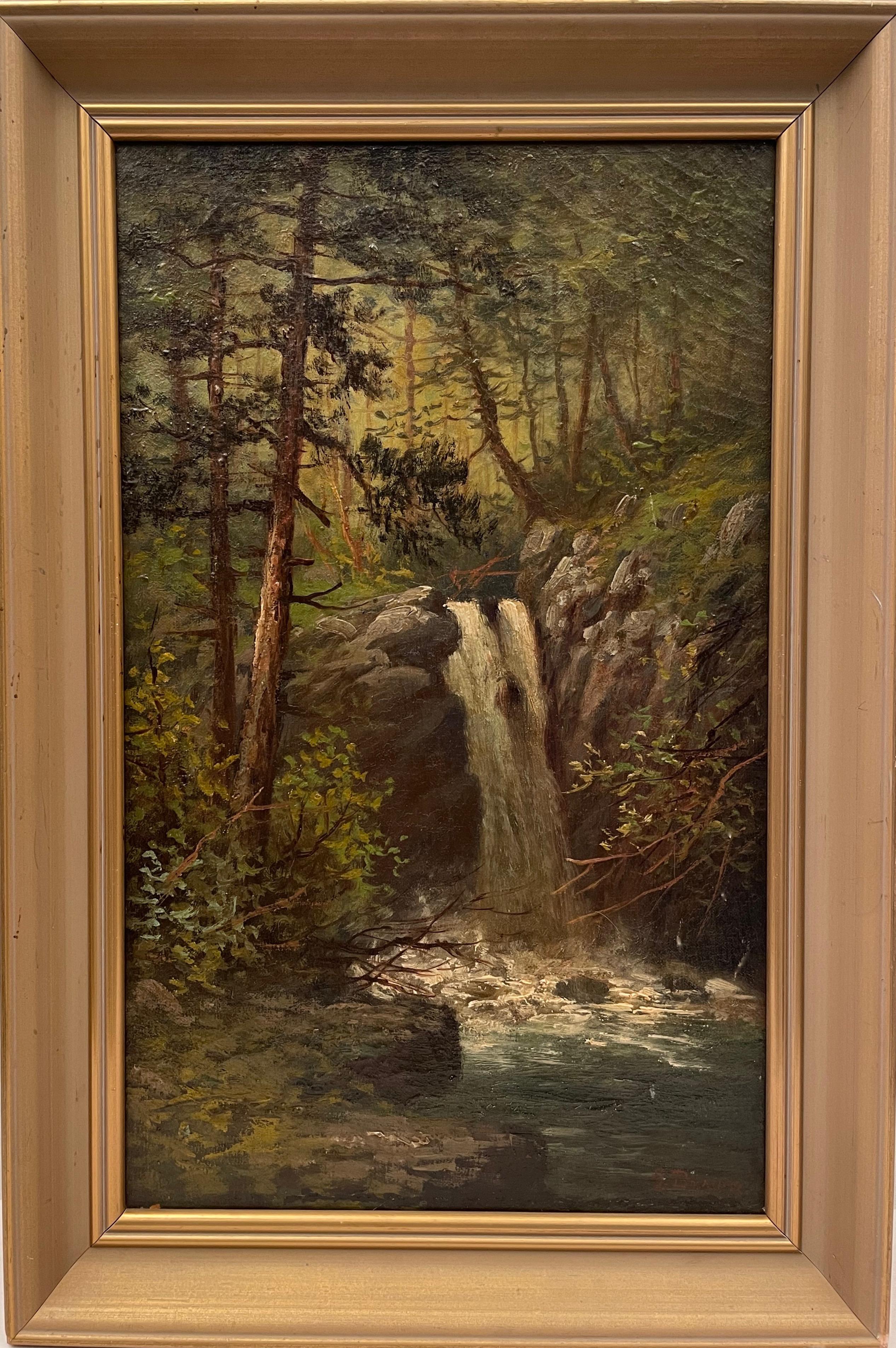 JOHN GEORGE BROWN (1831-1913),Pejzaż z wodospadem