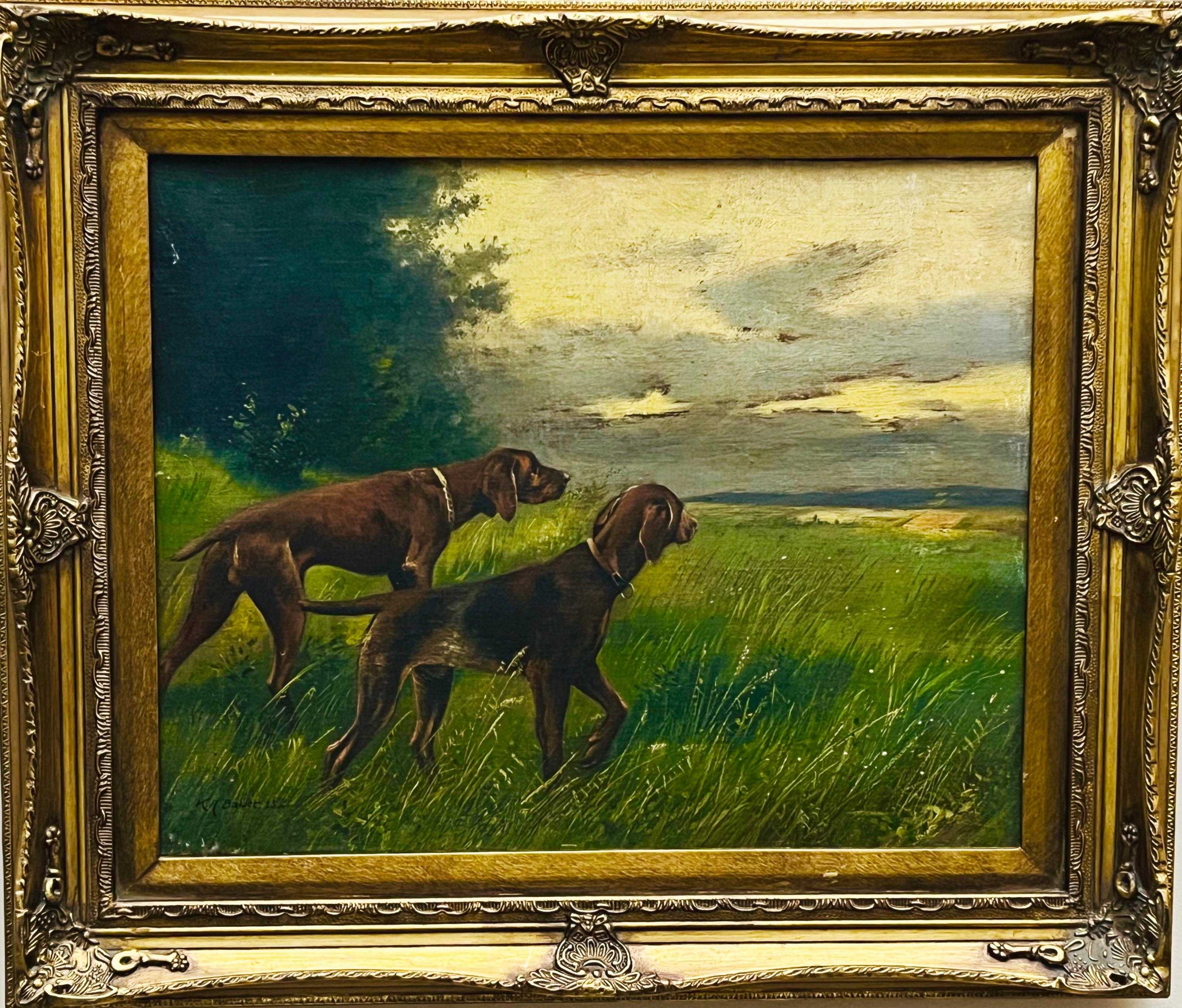 K.A.BAUER,''Wyżły na polowaniu''