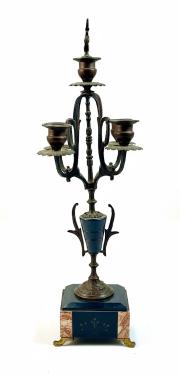 Salonowy kandelabr pięcioramienny z marmurową podstawą