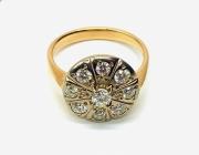 Złoty pierścionek z diamentami 1,02 ct , masa 6,95 g