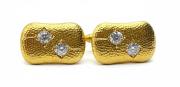 Złote spinki mankietowe Knak z 4 diamentami 0,78 ct