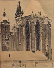 Leon Wyczółkowski (1852-1936), „Kościół Mariacki w śniegu” – miniatura 2