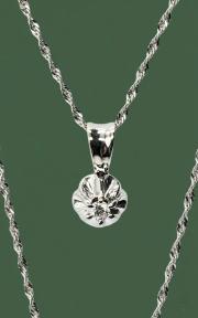 Złoty wisior zdobiony diamentem ze złotym łańcuszkiem