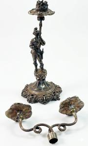 Srebrny figuralny kandelabr, masa 513 g – miniatura 6