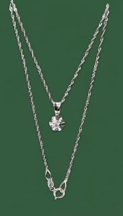 Złoty wisior zdobiony diamentem ze złotym łańcuszkiem