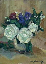 Wacław Skowroński,''Bukiet kwiatów w wazonie''