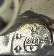 Srebrny kaganek jednoramienny z uchwytem, masa 117 g, Wiedeń,XIX w. – miniatura 6