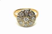 Złoty pierścionek z diamentami 1,02 ct , masa 6,95 g