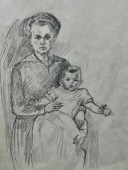 Wacław Skowroński, „Portret matki z dzieckiem” – miniatura 1