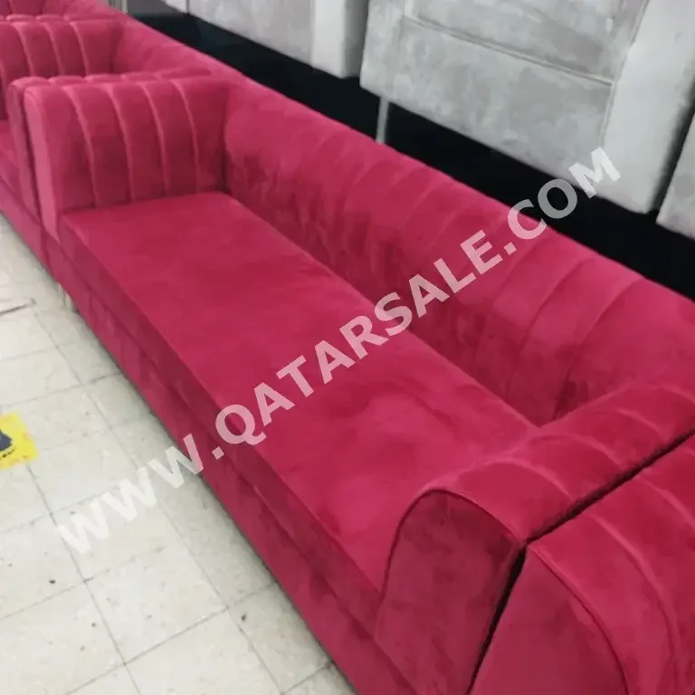 الأرائك والكنب والكراسي كنبة بمقعدين  - أحمر