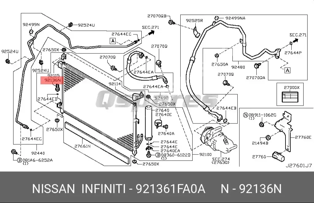 Car Parts - Nissan  Maxima  - Heating & Air Conditioning  -Part Number: 921361FA0A