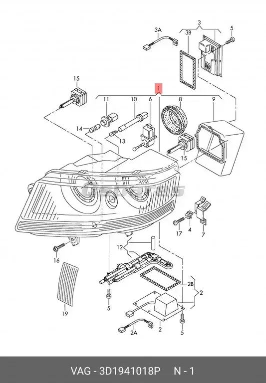 Car Parts - Volkswagen  Phaeton  - Lightning & Fuses  -Part Number: 3D1941018P