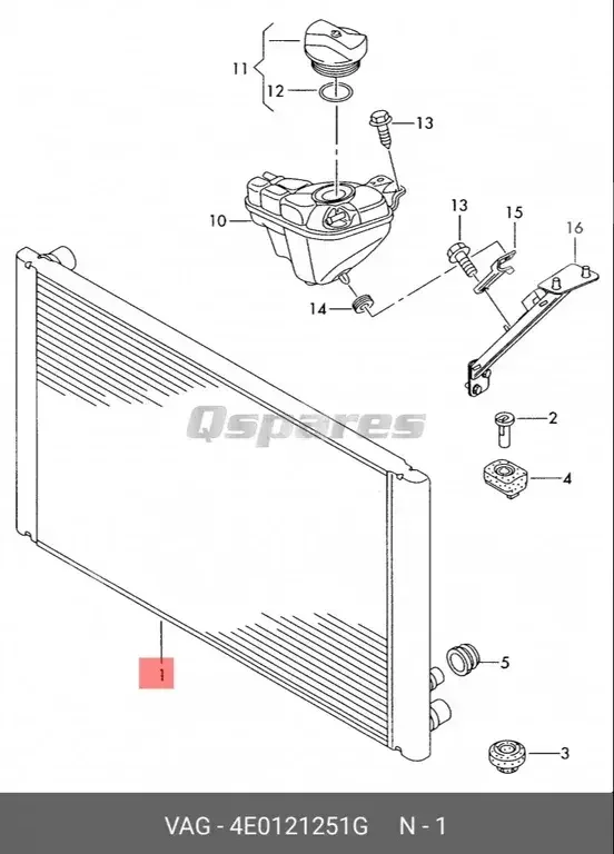 Car Parts - Audi  A8  - Radiators  & Cooling Fans  -Part Number: 4E0121251G