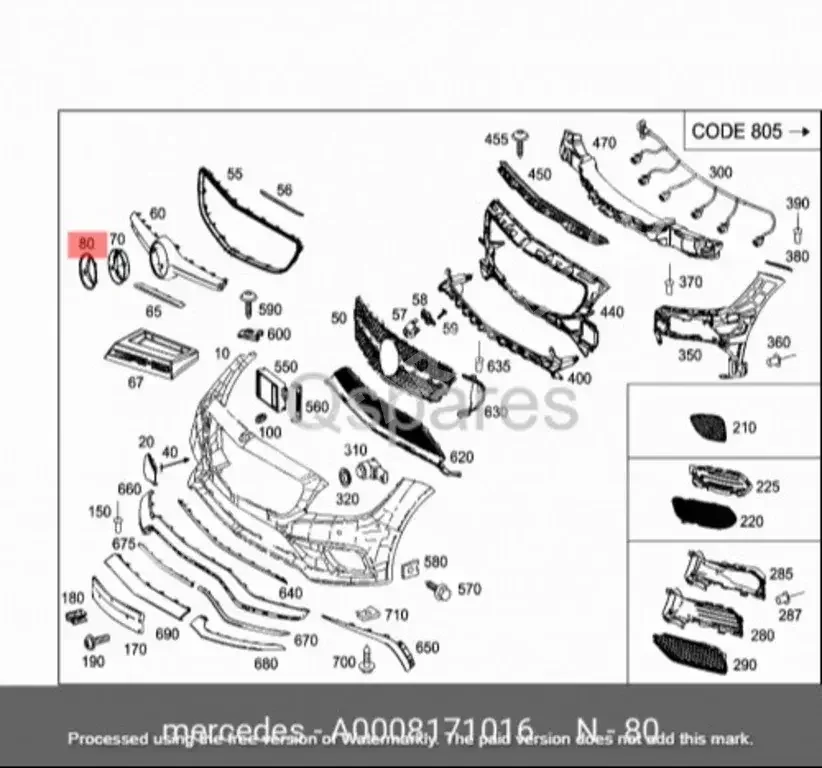 Car Parts - Mercedes-Benz  C-Class  - Accessories  -Part Number: A0008171016