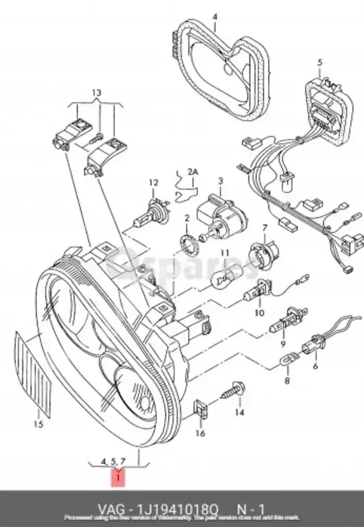 Car Parts - Volkswagen  Golf  - Lightning & Fuses  -Part Number: 1J1941018Q