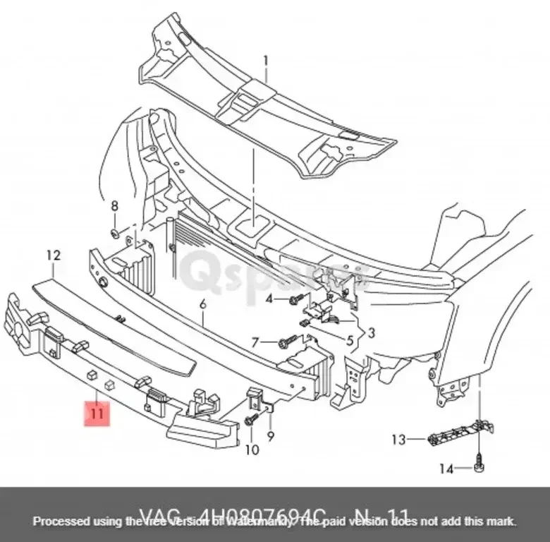 Car Parts - Audi  A8  - Body Parts & Mirrors  -Part Number: 4H0807694C