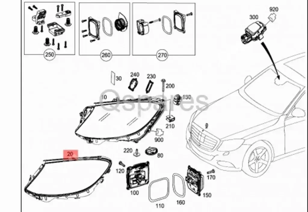 Car Parts - Mercedes-Benz  S-Class  - Strips, rubber  -Part Number: A2228260158
